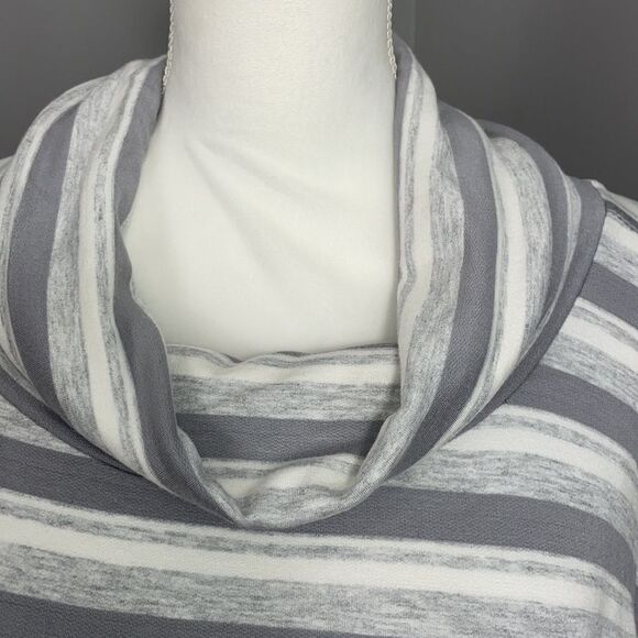 Lou & Grey Cowl Neck Short Sleeve Striped Sweater. Size Medium. New with… - Picture 3 of 11